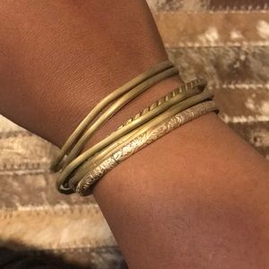 Brass Bangle Set | Gold